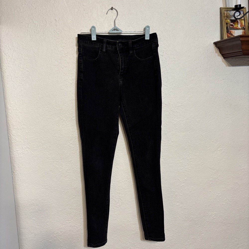 American‎ Eagle Black Super Stretch Skinny Jeans Womens Size 4